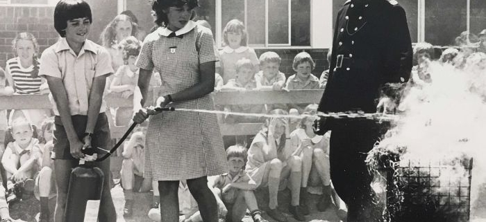 See Dick and Jane learn fire safety in school!