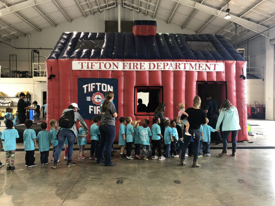 Tifton Fire Department Custom Inflatable Fire Education House In Warehouse